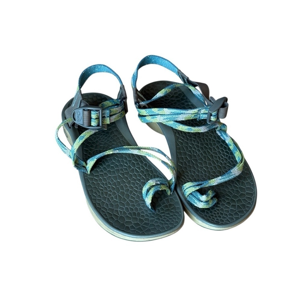 Chaco Z Cloud X2 Aqua Green Blue Toe Thong Sandals Size 9 Womens - Picture 2 of 8